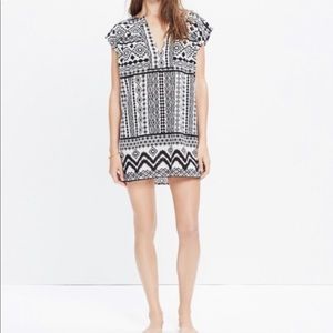 Madewell Black and White Patterned Swim Coverup